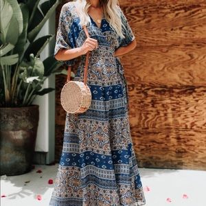 Wrap style kimono dress